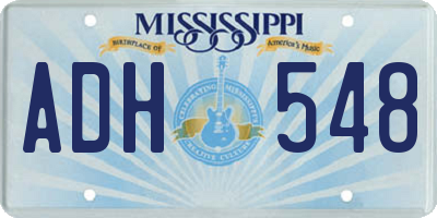 MS license plate ADH548