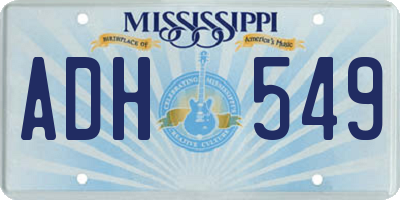 MS license plate ADH549