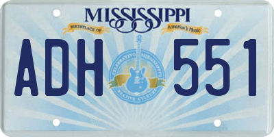 MS license plate ADH551