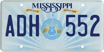 MS license plate ADH552