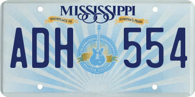 MS license plate ADH554
