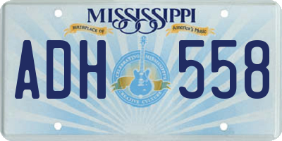 MS license plate ADH558