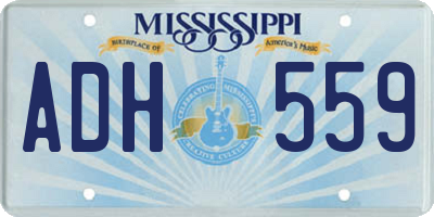 MS license plate ADH559