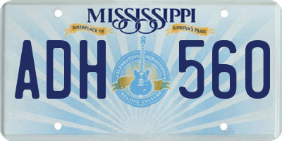 MS license plate ADH560