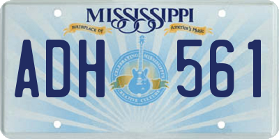 MS license plate ADH561