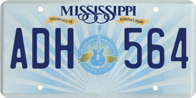 MS license plate ADH564