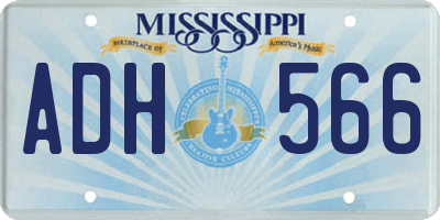 MS license plate ADH566