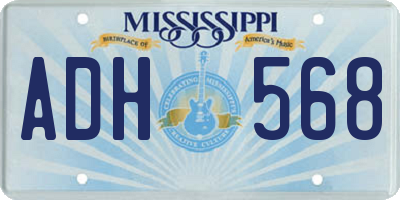 MS license plate ADH568