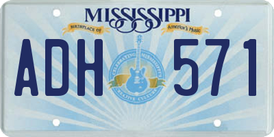 MS license plate ADH571