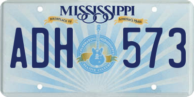 MS license plate ADH573