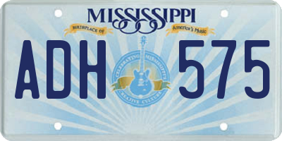 MS license plate ADH575