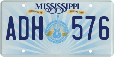 MS license plate ADH576