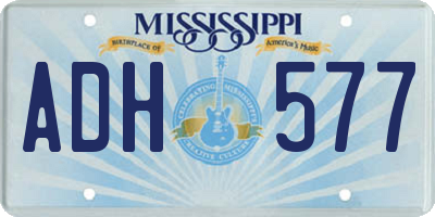 MS license plate ADH577