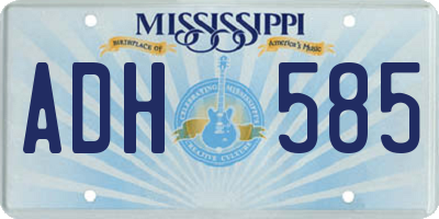 MS license plate ADH585