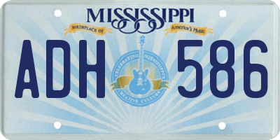 MS license plate ADH586