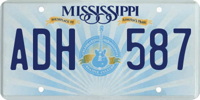 MS license plate ADH587