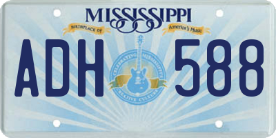 MS license plate ADH588