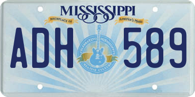 MS license plate ADH589