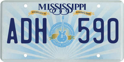 MS license plate ADH590