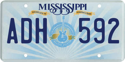 MS license plate ADH592