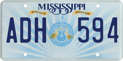 MS license plate ADH594