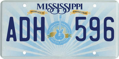 MS license plate ADH596