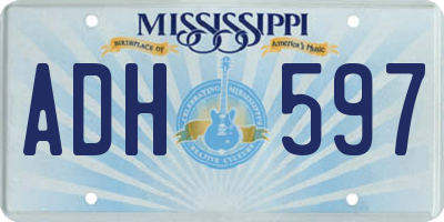 MS license plate ADH597