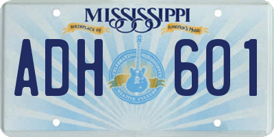 MS license plate ADH601