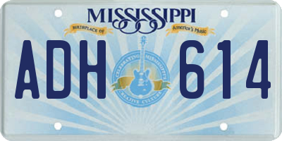 MS license plate ADH614