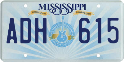 MS license plate ADH615