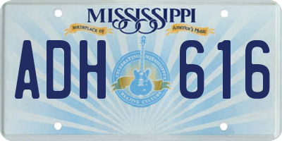 MS license plate ADH616