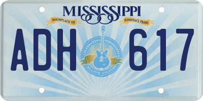 MS license plate ADH617