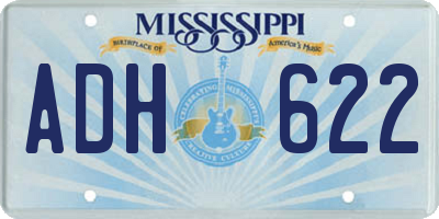 MS license plate ADH622