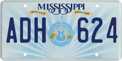MS license plate ADH624