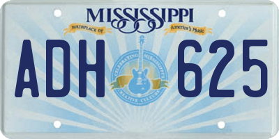 MS license plate ADH625