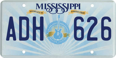 MS license plate ADH626