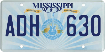 MS license plate ADH630