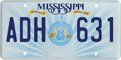 MS license plate ADH631