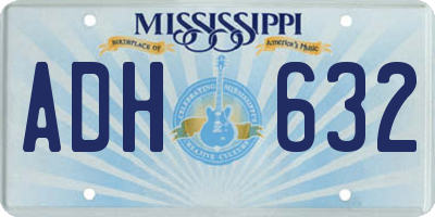 MS license plate ADH632