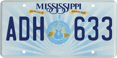 MS license plate ADH633