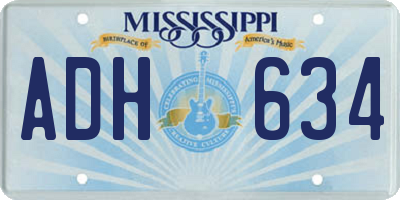 MS license plate ADH634