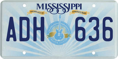 MS license plate ADH636