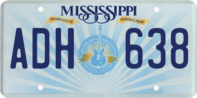 MS license plate ADH638