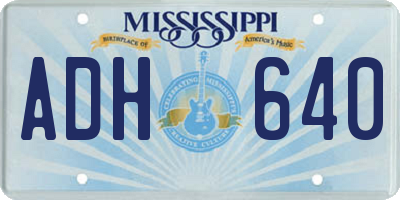 MS license plate ADH640