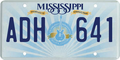 MS license plate ADH641