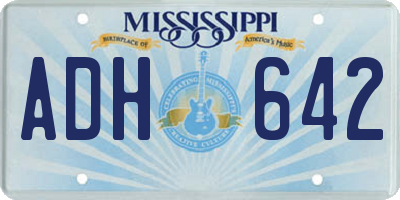 MS license plate ADH642