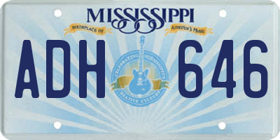 MS license plate ADH646