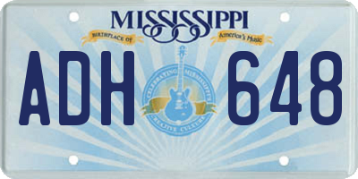 MS license plate ADH648