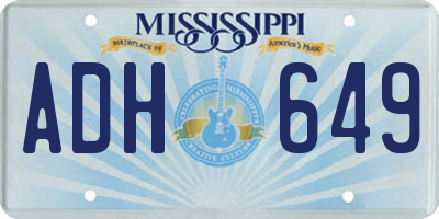 MS license plate ADH649