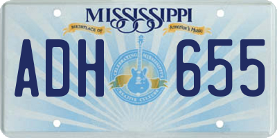 MS license plate ADH655